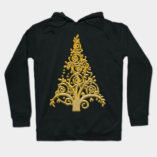 Merry Christmas Santa Golden Tree Decorations Hoodie